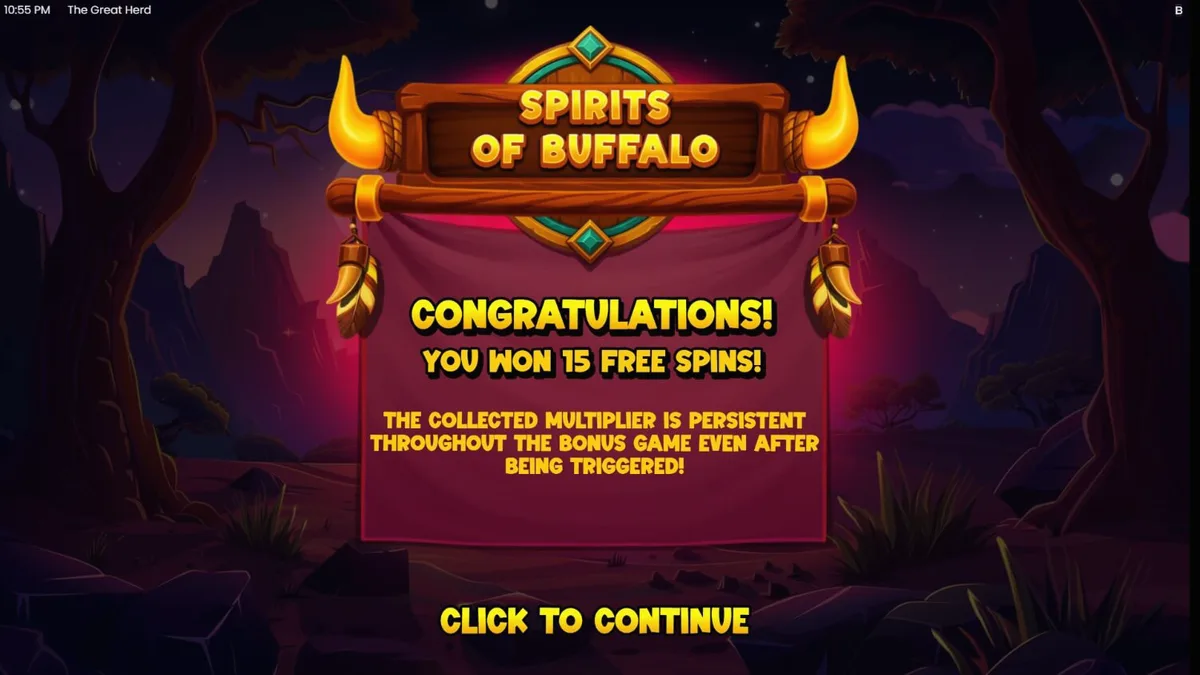 Pemandangan sabana Afrika yang megah dengan simbol kerbau dalam slot The Great Herd